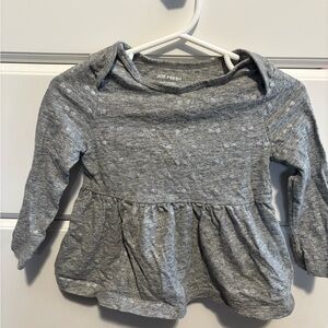Joe Fresh Heather Gray with sparkle silver bow accents Peplum top size 12-18mo